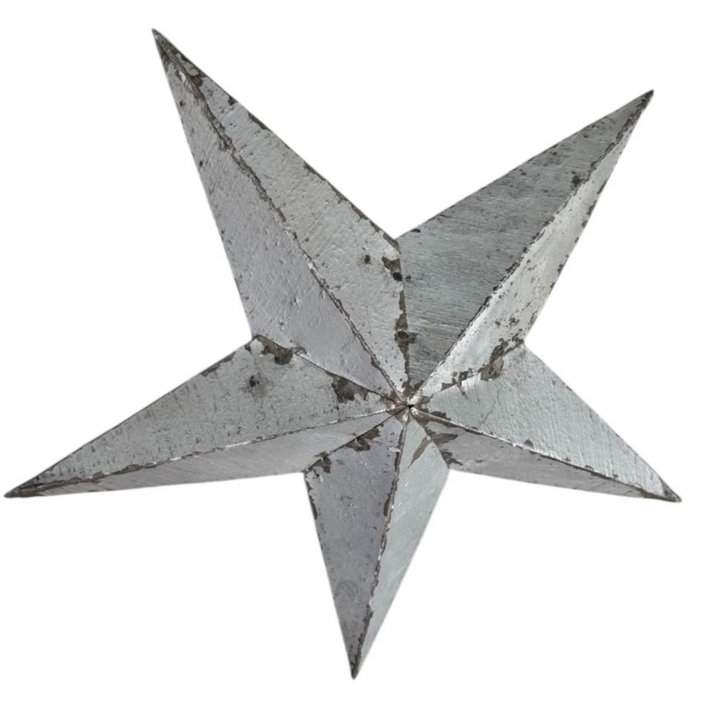 Anthropologie silver metal star wall decor. Measures 18” x 18”.